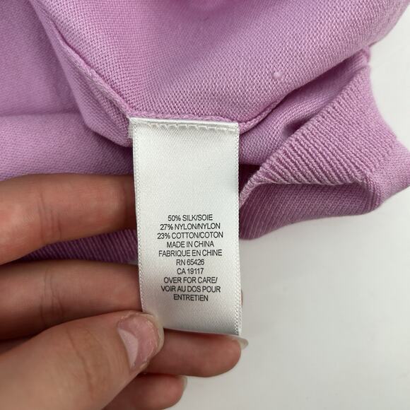 David Brooks Sweater Women XL Purple Lavender Silk Blend Old Money Career Mature - Picture 7 of 10